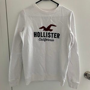 Hollister California Classic Crewneck Sweatshirt - White Color - Size S